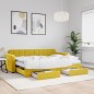 vidaXL Tagesbett Ausziehbar mit Schubladen Gelb 80x200 cm Samt vidaXL Tagesbett Ausziehbar mit Schubladen Gelb 80x200 cm Samt