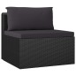 7-tlg. Garten-Lounge-Set mit Kissen Poly Rattan Schwarz 7-tlg. Garten-Lounge-Set mit Kissen Poly Rattan Schwarz
