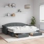 vidaXL Tagesbett Ausziehbar mit Schubladen Dunkelgrau 80x200 cm Stoff vidaXL Tagesbett Ausziehbar mit Schubladen Dunkelgrau 80x200 cm Stoff