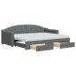 vidaXL Tagesbett Ausziehbar mit Schubladen Dunkelgrau 80x200 cm Stoff vidaXL Tagesbett Ausziehbar mit Schubladen Dunkelgrau 80x200 cm Stoff