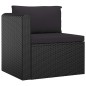 7-tlg. Garten-Lounge-Set mit Kissen Poly Rattan Schwarz 7-tlg. Garten-Lounge-Set mit Kissen Poly Rattan Schwarz