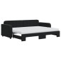 vidaXL Tagesbett Ausziehbar mit Matratzen Schwarz 80x200 cm Samt vidaXL Tagesbett Ausziehbar mit Matratzen Schwarz 80x200 cm Samt