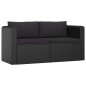 7-tlg. Garten-Lounge-Set mit Kissen Poly Rattan Schwarz 7-tlg. Garten-Lounge-Set mit Kissen Poly Rattan Schwarz
