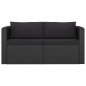 7-tlg. Garten-Lounge-Set mit Kissen Poly Rattan Schwarz 7-tlg. Garten-Lounge-Set mit Kissen Poly Rattan Schwarz