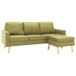 vidaXL 3-Sitzer-Sofa mit Hocker Grün Stoff vidaXL 3-Sitzer-Sofa mit Hocker Grün Stoff