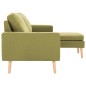 vidaXL 3-Sitzer-Sofa mit Hocker Grün Stoff vidaXL 3-Sitzer-Sofa mit Hocker Grün Stoff