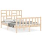 vidaXL Massivholzbett mit Kopfteil 140x190 cm vidaXL Massivholzbett mit Kopfteil 140x190 cm