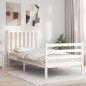 vidaXL Massivholzbett mit Kopfteil Weiß 90x200 cm vidaXL Massivholzbett mit Kopfteil Weiß 90x200 cm
