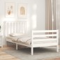 vidaXL Massivholzbett mit Kopfteil Weiß 90x200 cm vidaXL Massivholzbett mit Kopfteil Weiß 90x200 cm
