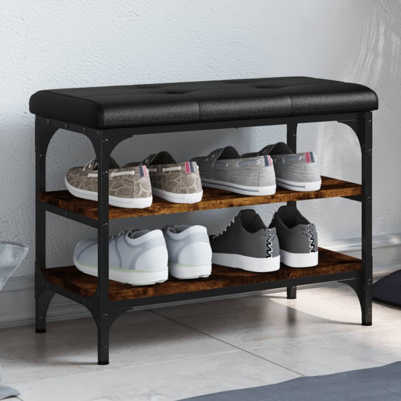 vidaXL Schuhbank Räuchereiche 62x32x47 cm Holzwerkstoff vidaXL Schuhbank Räuchereiche 62x32x47 cm Holzwerkstoff