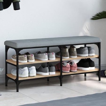 vidaXL Schuhbank Sonoma-Eiche 102x32x47 cm Holzwerkstoff