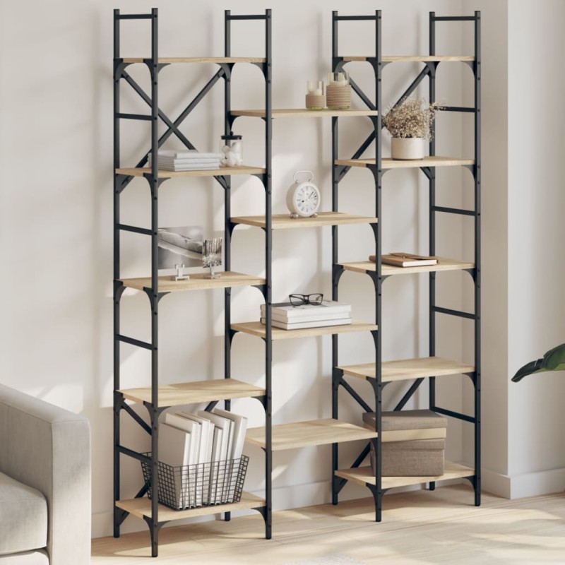vidaXL Bücherregal Sonoma-Eiche 127,5x28,5x172,5 cm Holzwerkstoff vidaXL Bücherregal Sonoma-Eiche 127,5x28,5x172,5 cm Holzwerkstoff