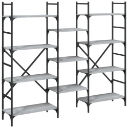 vidaXL Bücherregal Grau Sonoma 160x28,5x136,5 cm Holzwerkstoff