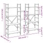 vidaXL Bücherregal Grau Sonoma 160x28,5x136,5 cm Holzwerkstoff vidaXL Bücherregal Grau Sonoma 160x28,5x136,5 cm Holzwerkstoff