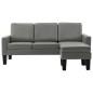 vidaXL 3-Sitzer-Sofa mit Hocker Grau Kunstleder vidaXL 3-Sitzer-Sofa mit Hocker Grau Kunstleder