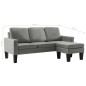 vidaXL 3-Sitzer-Sofa mit Hocker Grau Kunstleder vidaXL 3-Sitzer-Sofa mit Hocker Grau Kunstleder