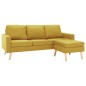 vidaXL 3-Sitzer-Sofa mit Hocker Gelb Stoff vidaXL 3-Sitzer-Sofa mit Hocker Gelb Stoff