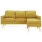 vidaXL 3-Sitzer-Sofa mit Hocker Gelb Stoff vidaXL 3-Sitzer-Sofa mit Hocker Gelb Stoff
