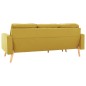 vidaXL 3-Sitzer-Sofa mit Hocker Gelb Stoff vidaXL 3-Sitzer-Sofa mit Hocker Gelb Stoff