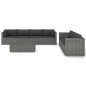 9-tlg. Garten-Lounge-Set mit Kissen Poly Rattan Grau 9-tlg. Garten-Lounge-Set mit Kissen Poly Rattan Grau