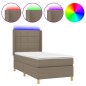 vidaXL Boxspringbett mit Matratze & LED Taupe 100x200 cm Stoff vidaXL Boxspringbett mit Matratze & LED Taupe 100x200 cm Stoff