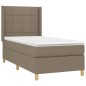 vidaXL Boxspringbett mit Matratze & LED Taupe 100x200 cm Stoff vidaXL Boxspringbett mit Matratze & LED Taupe 100x200 cm Stoff