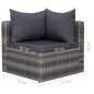 9-tlg. Garten-Lounge-Set mit Kissen Poly Rattan Grau 9-tlg. Garten-Lounge-Set mit Kissen Poly Rattan Grau