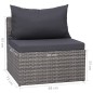 9-tlg. Garten-Lounge-Set mit Kissen Poly Rattan Grau 9-tlg. Garten-Lounge-Set mit Kissen Poly Rattan Grau