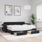 vidaXL Tagesbett Ausziehbar mit Schubladen Schwarz 80x200 cm Samt vidaXL Tagesbett Ausziehbar mit Schubladen Schwarz 80x200 cm Samt