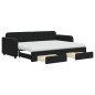 vidaXL Tagesbett Ausziehbar mit Schubladen Schwarz 80x200 cm Samt vidaXL Tagesbett Ausziehbar mit Schubladen Schwarz 80x200 cm Samt