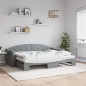 vidaXL Tagesbett Ausziehbar mit Matratze Hellgrau 80x200 cm Stoff vidaXL Tagesbett Ausziehbar mit Matratze Hellgrau 80x200 cm Stoff