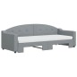 vidaXL Tagesbett Ausziehbar mit Matratze Hellgrau 80x200 cm Stoff vidaXL Tagesbett Ausziehbar mit Matratze Hellgrau 80x200 cm Stoff