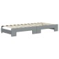 vidaXL Tagesbett Ausziehbar mit Matratze Hellgrau 80x200 cm Stoff vidaXL Tagesbett Ausziehbar mit Matratze Hellgrau 80x200 cm Stoff