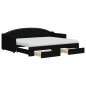 vidaXL Tagesbett Ausziehbar mit Schubladen Schwarz 80x200 cm Stoff vidaXL Tagesbett Ausziehbar mit Schubladen Schwarz 80x200 cm Stoff