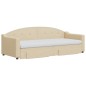 vidaXL Tagesbett Ausziehbar mit Schubladen Creme 80x200 cm Stoff vidaXL Tagesbett Ausziehbar mit Schubladen Creme 80x200 cm Stoff