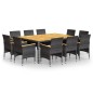 vidaXL 11-tlg. Garten-Essgruppe Poly Rattan Grau vidaXL 11-tlg. Garten-Essgruppe Poly Rattan Grau