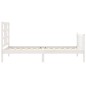 vidaXL Massivholzbett ohne Matratze Weiß 100x200 cm Kiefernholz vidaXL Massivholzbett ohne Matratze Weiß 100x200 cm Kiefernholz