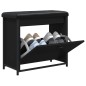 vidaXL Schuhbank mit Klappe Schwarz 62x32x56 cm vidaXL Schuhbank mit Klappe Schwarz 62x32x56 cm