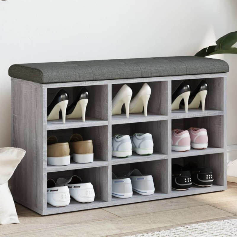 vidaXL Schuhbank Grau Sonoma 82x32x50 cm Holzwerkstoff vidaXL Schuhbank Grau Sonoma 82x32x50 cm Holzwerkstoff