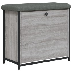 vidaXL Schuhbank mit Klappe Grau Sonoma 62x32x56 cm