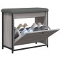 vidaXL Schuhbank mit Klappe Grau Sonoma 62x32x56 cm vidaXL Schuhbank mit Klappe Grau Sonoma 62x32x56 cm