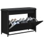 vidaXL Schuhbank mit Klappe Schwarz 82x32x56 cm vidaXL Schuhbank mit Klappe Schwarz 82x32x56 cm