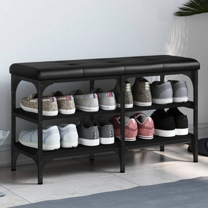 vidaXL Schuhbank Schwarz 82x32x47 cm Holzwerkstoff vidaXL Schuhbank Schwarz 82x32x47 cm Holzwerkstoff