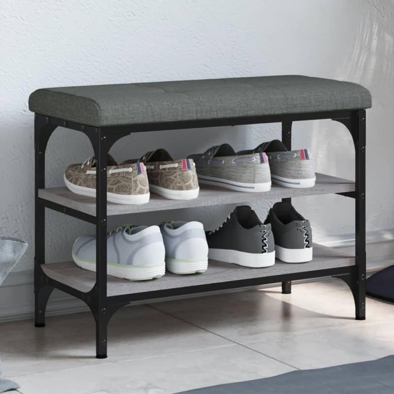 vidaXL Schuhbank Grau Sonoma 62x32x47 cm Holzwerkstoff vidaXL Schuhbank Grau Sonoma 62x32x47 cm Holzwerkstoff