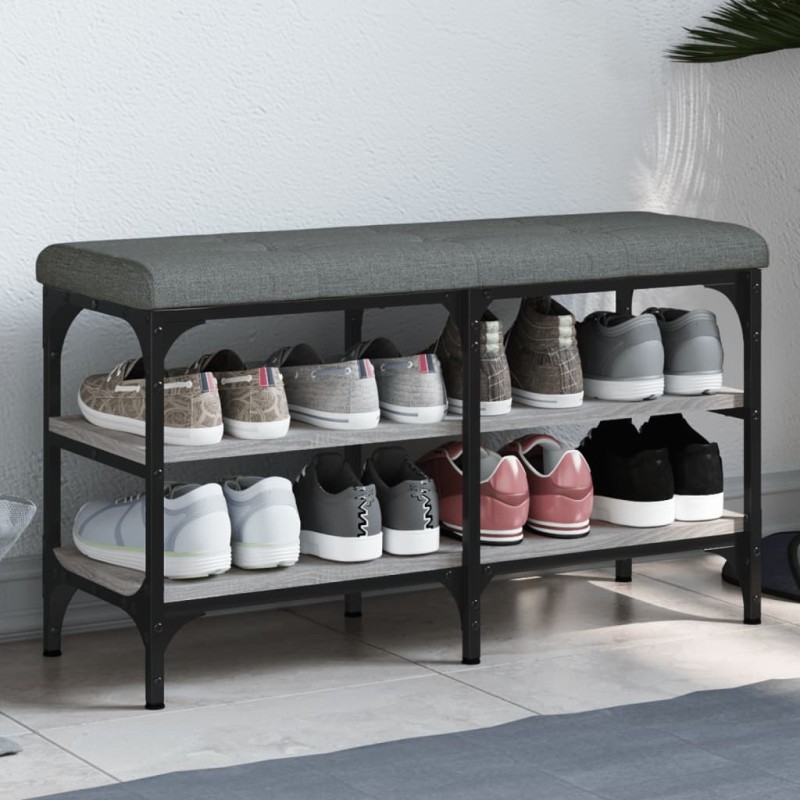 vidaXL Schuhbank Grau Sonoma 82x32x47 cm Holzwerkstoff vidaXL Schuhbank Grau Sonoma 82x32x47 cm Holzwerkstoff