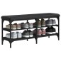 vidaXL Schuhbank Schwarz 102x32x47 cm Holzwerkstoff vidaXL Schuhbank Schwarz 102x32x47 cm Holzwerkstoff