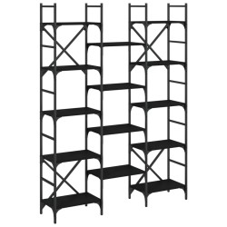 vidaXL Bücherregal Schwarz 127,5x28,5x172,5 cm Holzwerkstoff