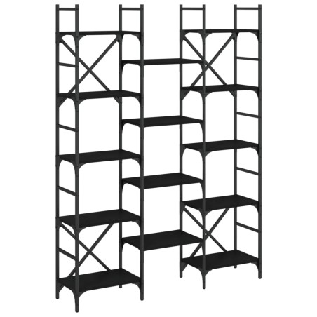 vidaXL Bücherregal Schwarz 127,5x28,5x172,5 cm Holzwerkstoff