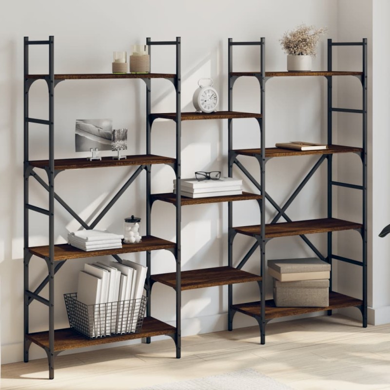 vidaXL Bücherregal Braun Eichen-Optik 160x28,5x136,5 cm Holzwerkstoff vidaXL Bücherregal Braun Eichen-Optik 160x28,5x136,5 cm Holzwerkstoff