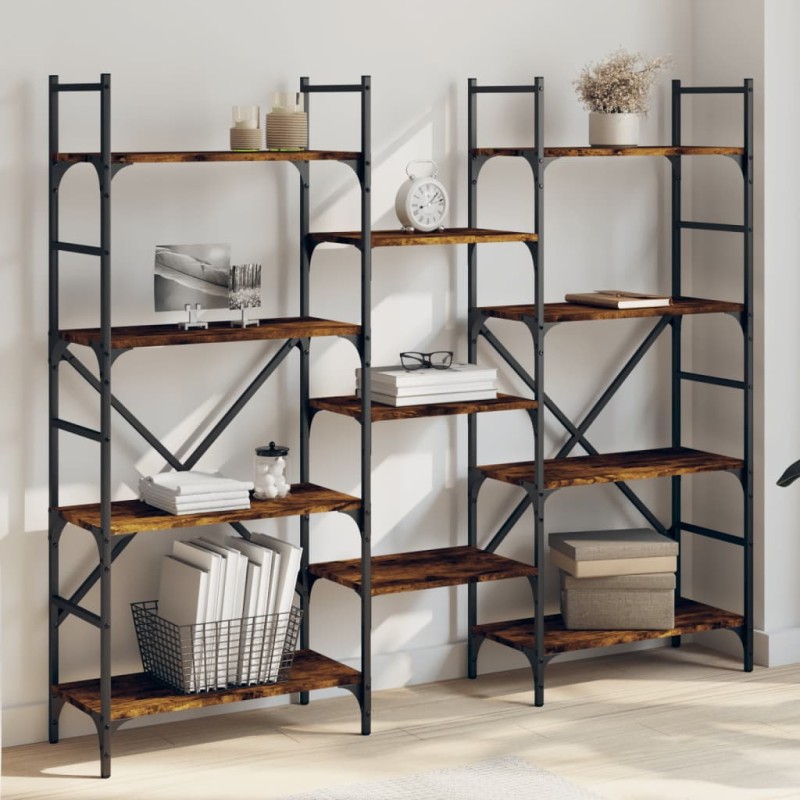 vidaXL Bücherregal Räuchereiche 160x28,5x136,5 cm Holzwerkstoff vidaXL Bücherregal Räuchereiche 160x28,5x136,5 cm Holzwerkstoff